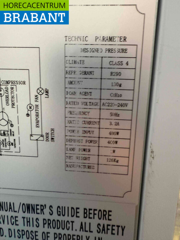 Stainless steel Ecofrost Freezer 500 liters 230V Catering (kopie) - Image 5
