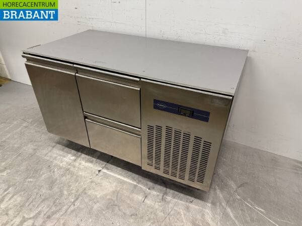 Stainless steel Rubbens Refrigerated Workbench 1 Door 2 Drawers 133 cm 230V Horeca - Image 2