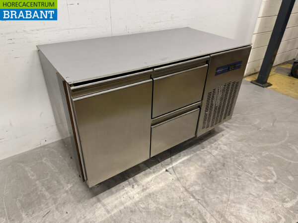 Stainless steel Rubbens Refrigerated Workbench 1 Door 2 Drawers 133 cm 230V Horeca - Image 3