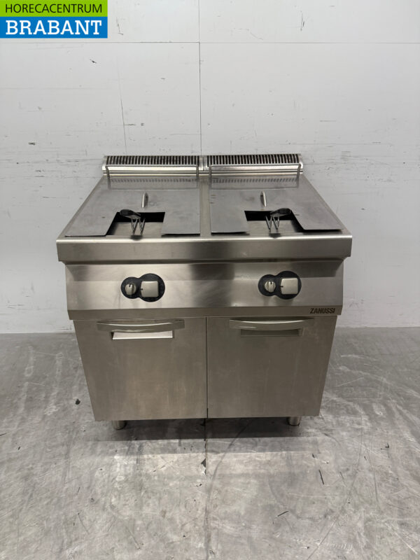 Stainless steel Zanussi Double Fryer 2 x 15 liter Natural Gas Catering