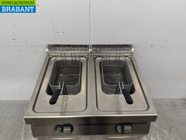 Stainless steel Zanussi Double Fryer 2 x 15 liter Natural Gas Catering - Image 4