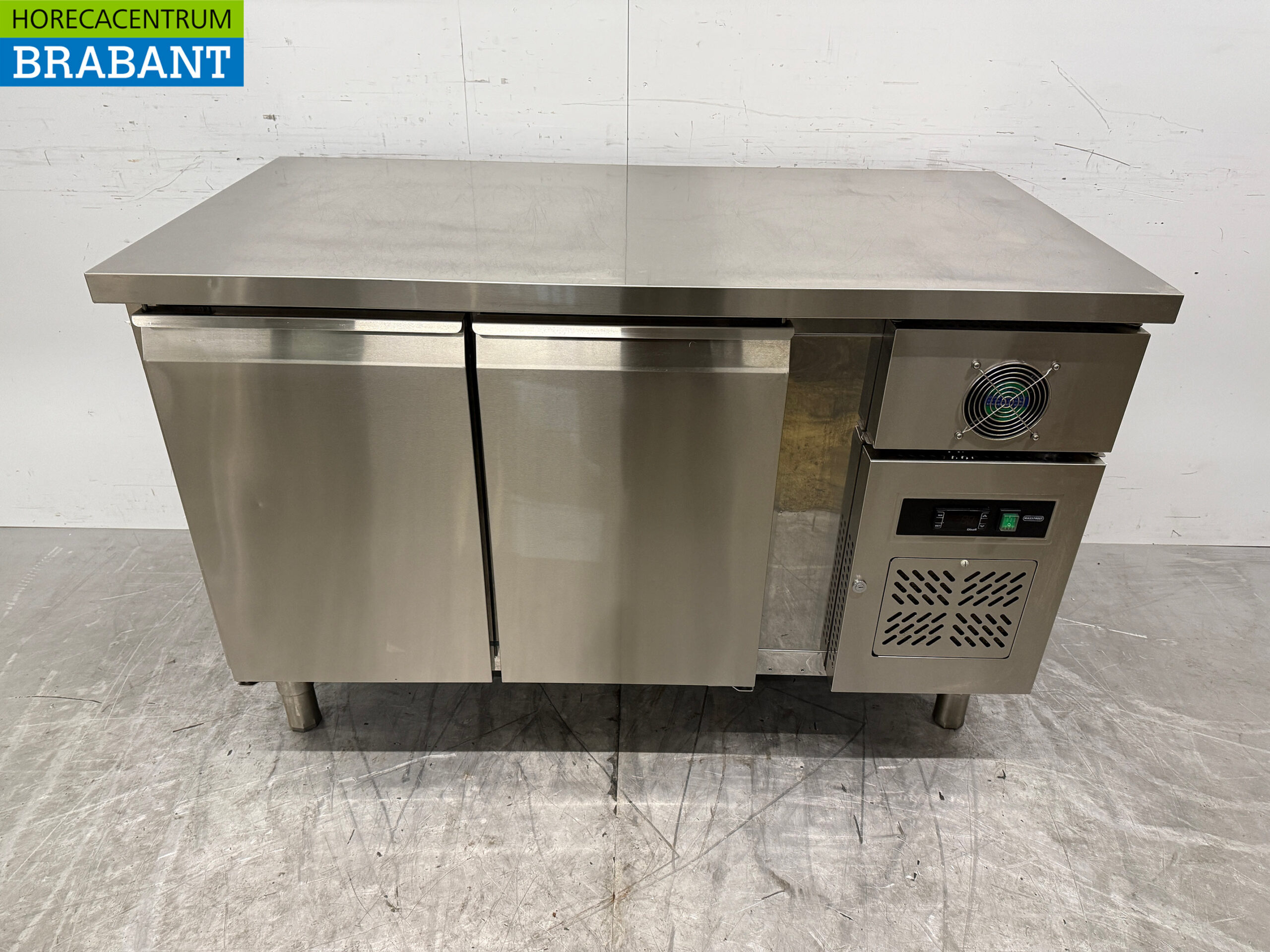 Stainless steel Ecofrost Freezer Workbench 2 doors 136 cm 230V Horeca