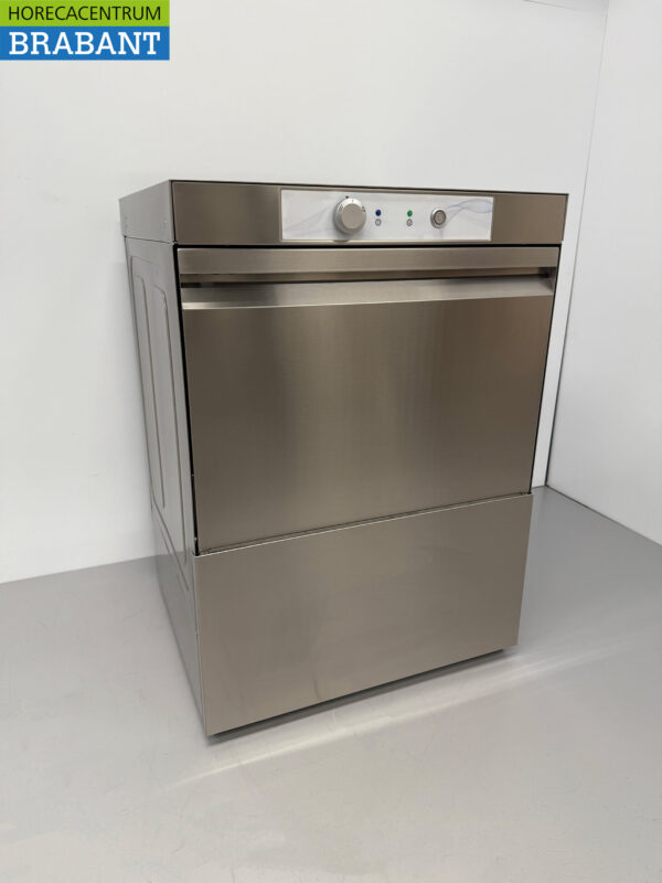 Stainless steel Asber Basic-line Dishwasher with drain pump and soap pumps 230V Horeca - Image 3