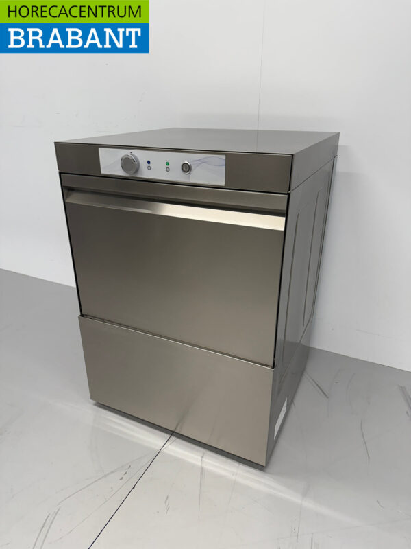 Stainless steel Asber Basic-line Dishwasher with drain pump and soap pumps 400V Horeca - Image 2