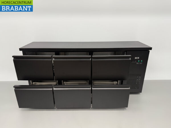 HCB Backbar Bar Refrigerator 6 drawers 425 liters 200,5 cm 230V Horeca - Image 4