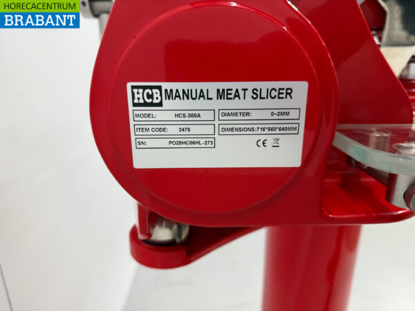 HCB Manual Flywheel Slicer 300 mm - Incl. Base - Red Catering Butchery - Image 10
