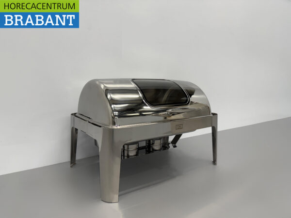 HCB Chafing Dish Rolltop stainless steel - Sight glass - 9 liters - 1/1 GN Catering - Image 3