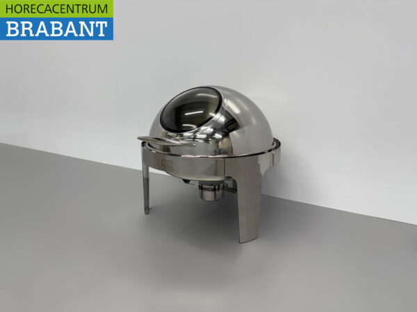 HCB Round Chafing Dish Rolltop stainless steel - Sight glass - 6 liters - Catering - Image 2