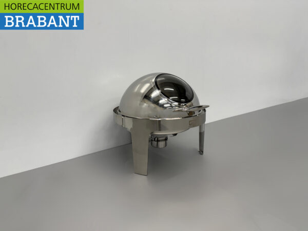HCB Round Chafing Dish Rolltop stainless steel - Sight glass - 6 liters - Catering - Image 3