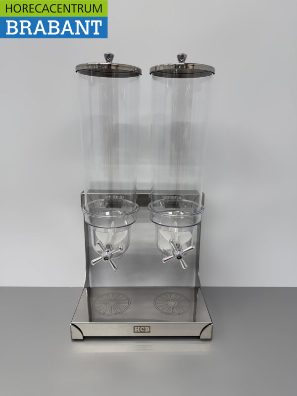 Stainless steel Bean Dispenser - 2 x 3.5 liters - HCB - Horeca