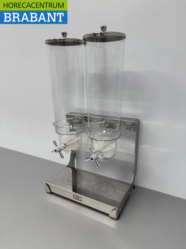 Stainless steel Bean Dispenser - 2 x 3.5 liters - HCB - Horeca - Image 2