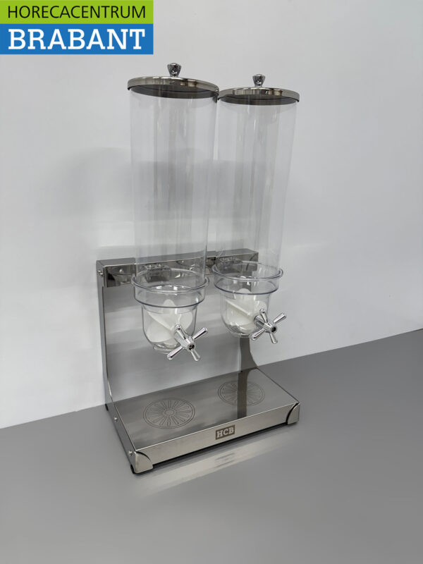 Stainless steel Bean Dispenser - 2 x 3.5 liters - HCB - Horeca - Image 3