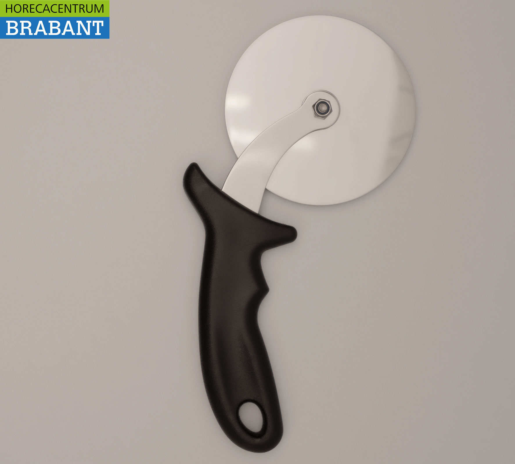 HCB stainless steel pizza cutter Ø 10 cm, length 23 cm Horeca - Image 2