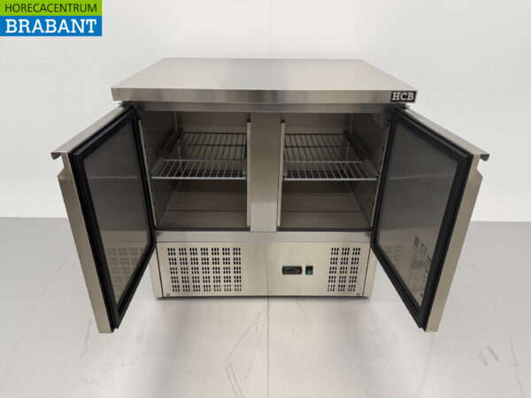 Stainless steel Refrigerated Workbench 2 doors 90 cm 230V Catering - Image 4