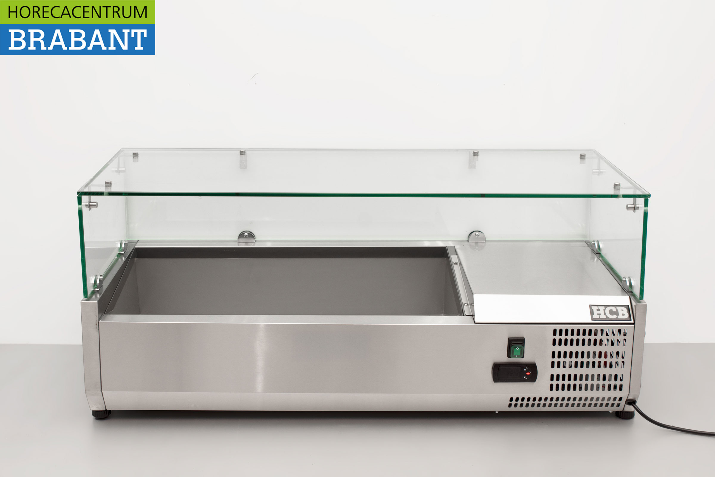 HCB stainless steel Top-up display case Top-up refrigerated display case saladière 2 x 1/3 and 1 x 1/2 GN 100 cm Horeca