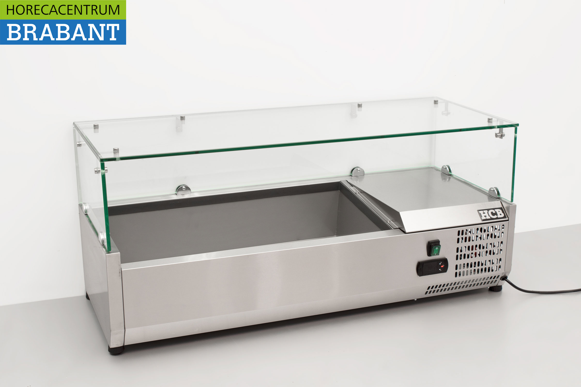 HCB stainless steel Top-up display case Top-up refrigerated display case saladière 2 x 1/3 and 1 x 1/2 GN 100 cm Horeca - Image 3