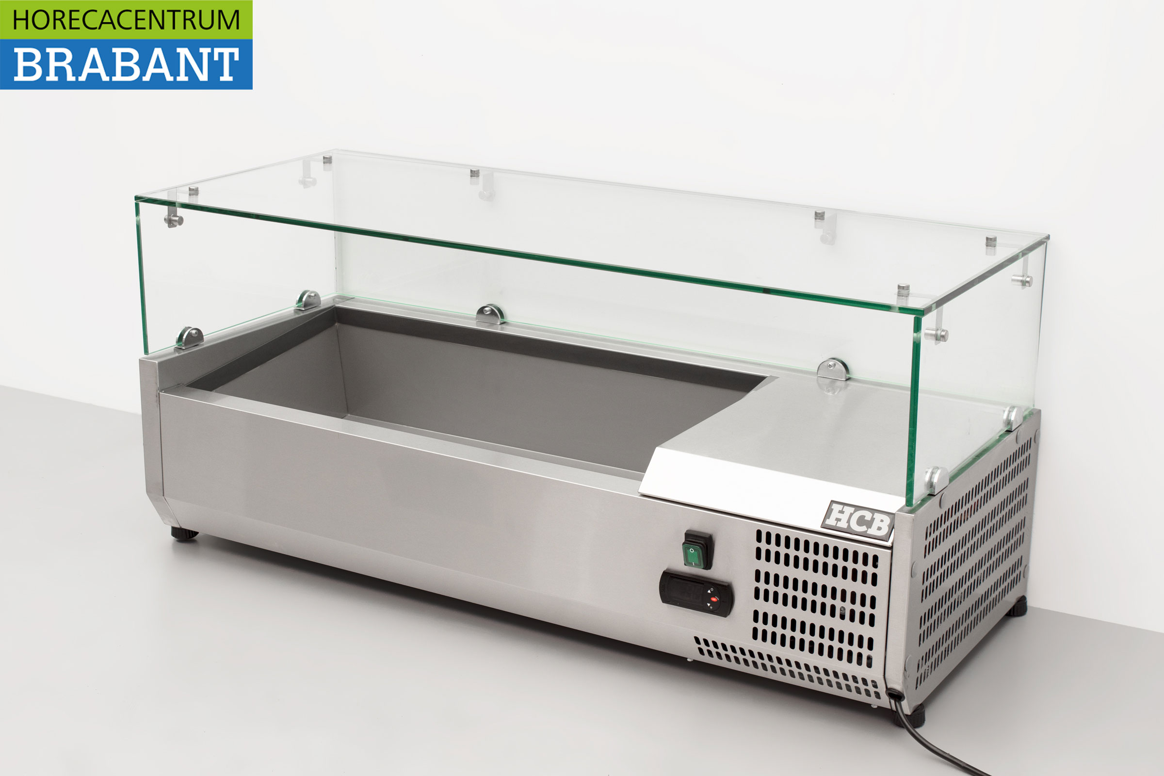 HCB stainless steel Top-up display case Top-up refrigerated display case saladière 2 x 1/3 and 1 x 1/2 GN 100 cm Horeca - Image 2