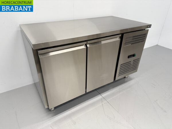 Stainless steel Refrigerated Workbench 2 doors 136 cm 230V Catering - Image 3
