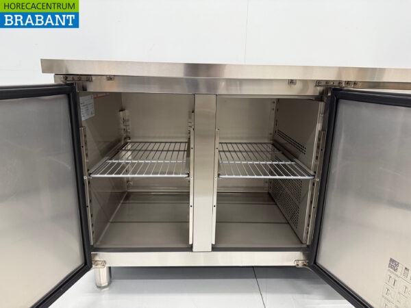 Stainless steel Refrigerated Workbench 2 doors 136 cm 230V Catering - Image 4