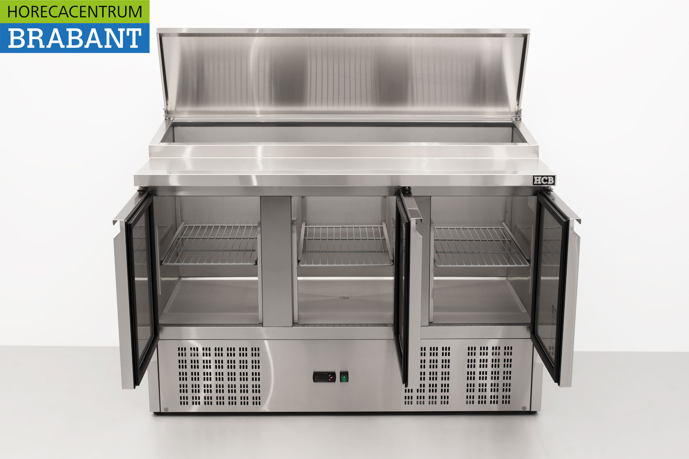 HCB stainless steel Saladette Saladiere Refrigerated Workbench 136,5 cm 230V Horeca - Image 4