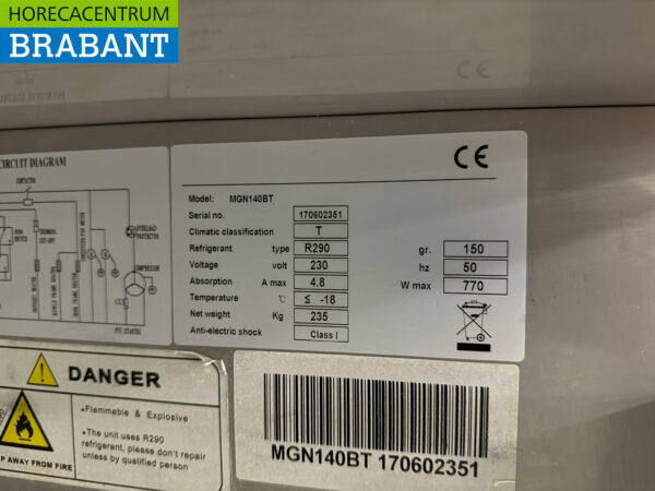 Stainless steel Maxxfrost Double Door Freezer 1300 liters 230V Horeca - Image 5