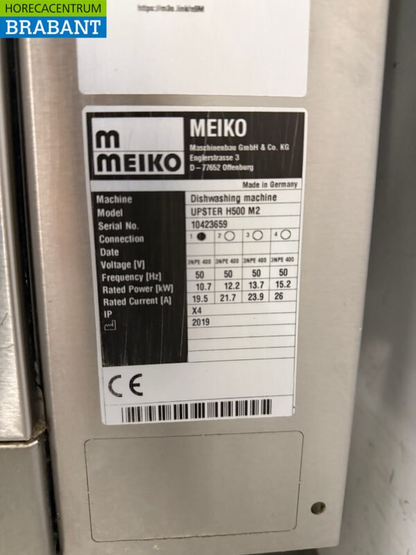 Stainless steel Meiko Upster H500 M2 Sliding dishwasher with drain pump 400V Catering - Image 7