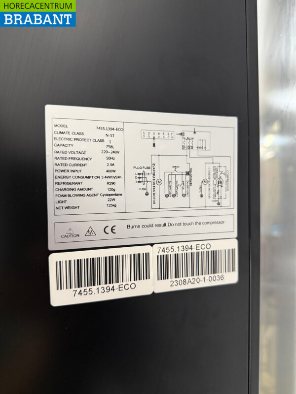 Combisteel Double Door Glass Door Refrigerator Mobile 758 liters 230V Catering - Image 5