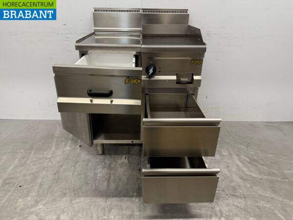 Stainless steel Silko Baking tray with work unit 80 cm 400V Horeca - Image 5