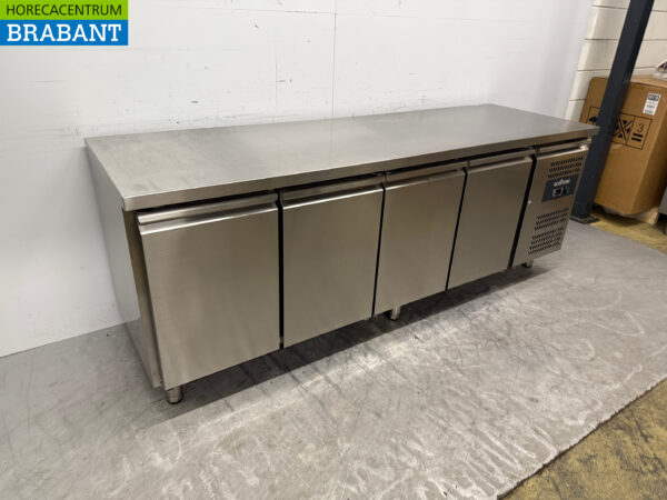 Stainless steel Ecofrost Refrigerated Workbench 4 Doors 223 cm 230V Catering - Image 3