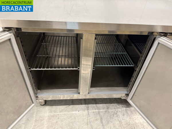 Stainless steel Ecofrost Refrigerated Workbench 4 Doors 223 cm 230V Catering - Image 4