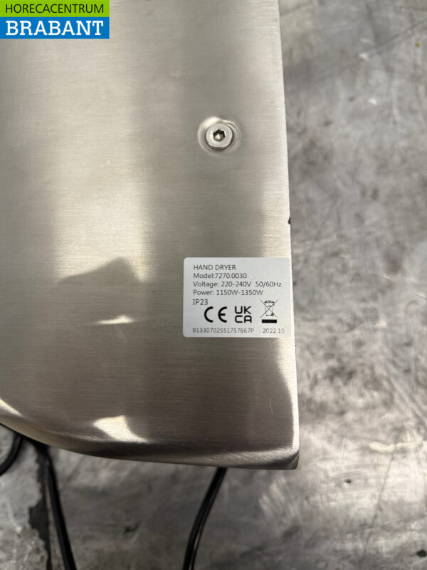 Stainless steel Combisteel Automatic Hand Dryer Hand dryer 1350 watts 230V Catering - Image 4