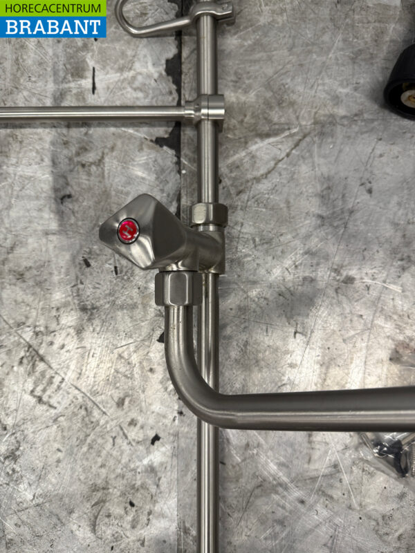 Stainless steel Combisteel Front Flush Shower Flush valve with mixer tap and spout Catering - Image 2