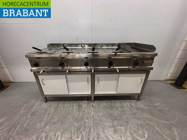 Stainless steel Zanussi Baking line 2 x Double Fryer 12 liter and Frying Plate 400V Catering