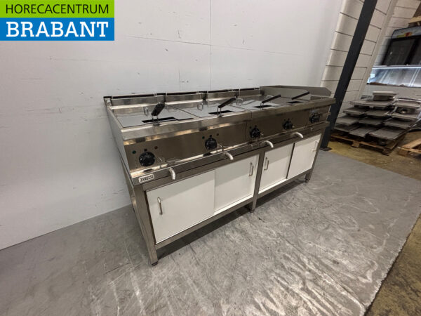 Stainless steel Zanussi Baking line 2 x Double Fryer 12 liter and Frying Plate 400V Catering - Image 2