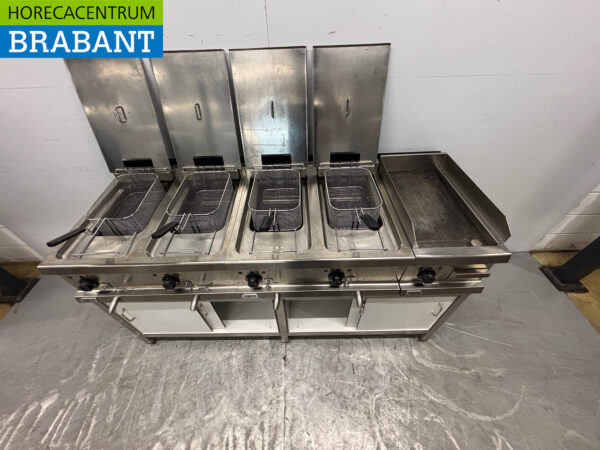 Stainless steel Zanussi Baking line 2 x Double Fryer 12 liter and Frying Plate 400V Catering - Image 5