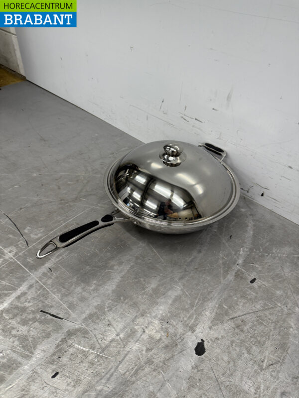 Stainless steel Universal induction wok pan wok with lid 36 cm Horeca - Image 2