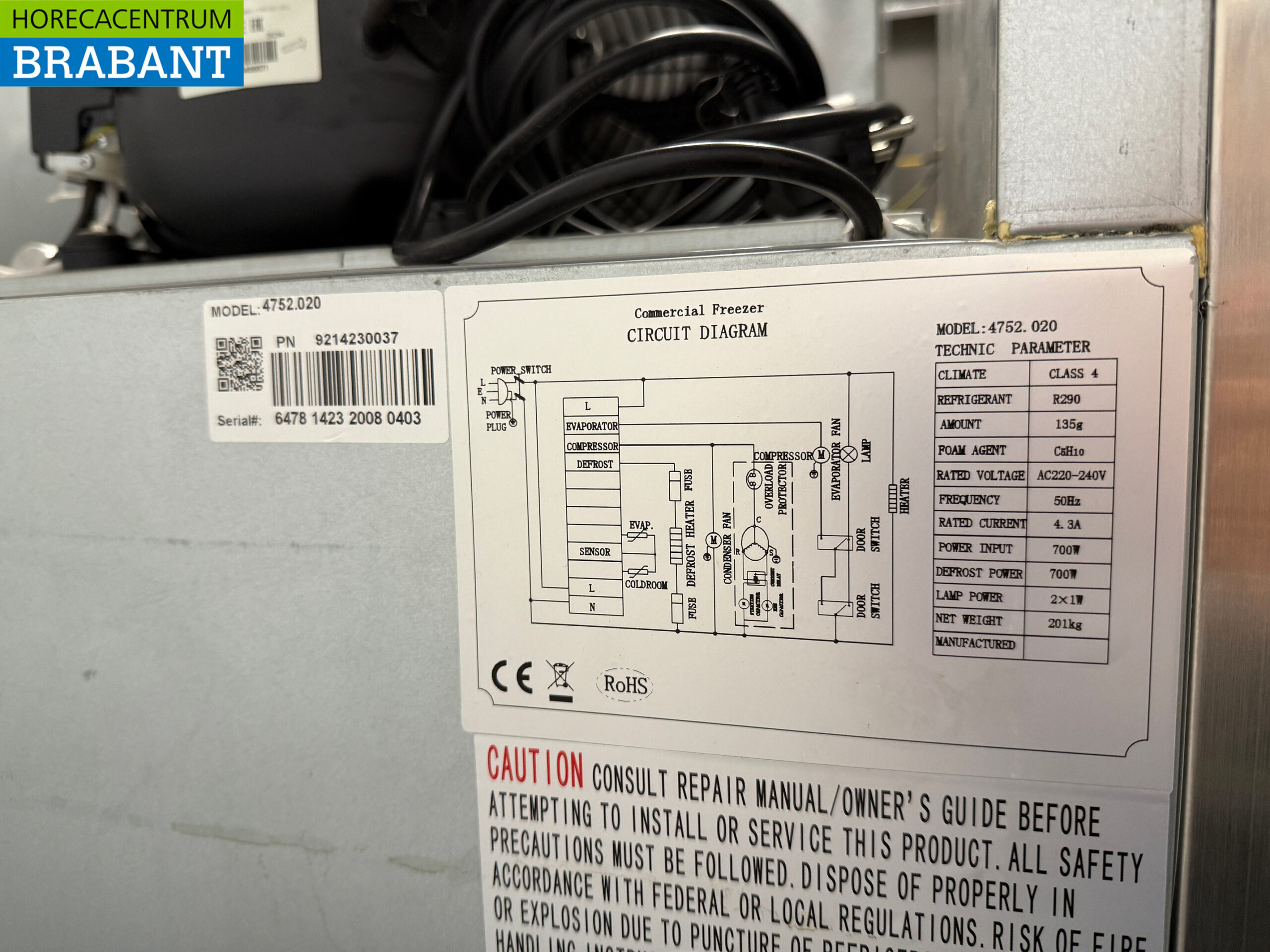 Stainless steel Ecofrost Double door Refrigerator Cooling 1200 liters 230V Catering - Image 5