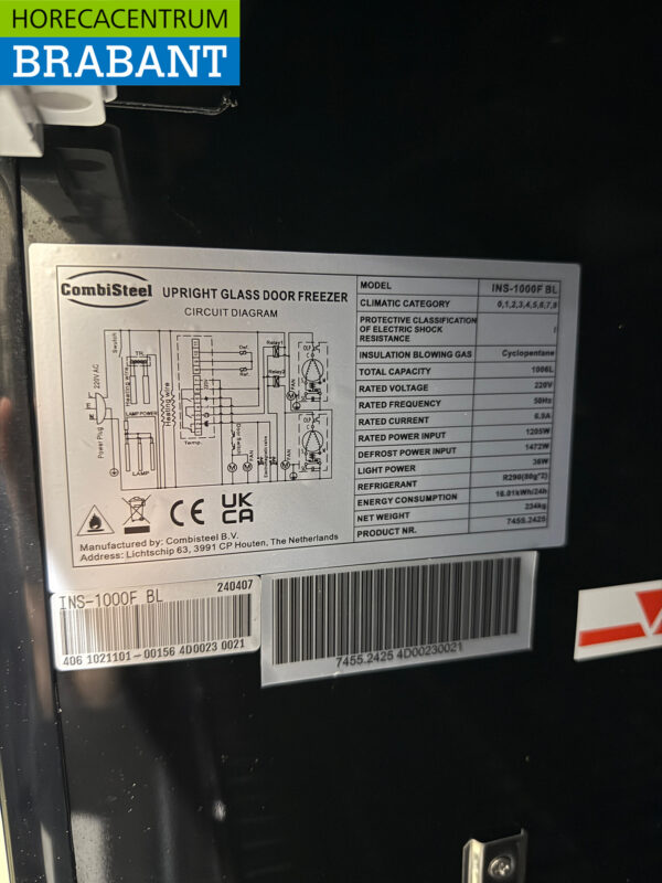 Combisteel Glass Door Freezer Freezer cabinet 1006 liters 230V Horeca - Image 5