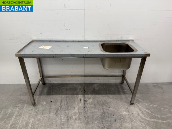 Stainless steel feeding table tbv pass through dishwasher 160 cm Horeca
