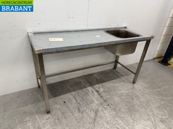 Stainless steel feeding table tbv pass through dishwasher 160 cm Horeca - Image 2