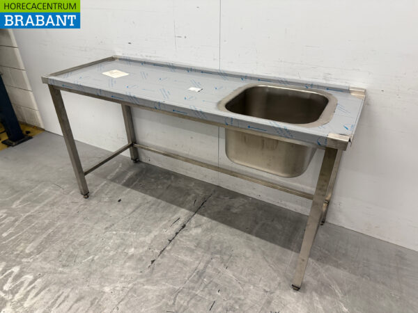 Stainless steel feeding table tbv pass through dishwasher 160 cm Horeca - Image 3