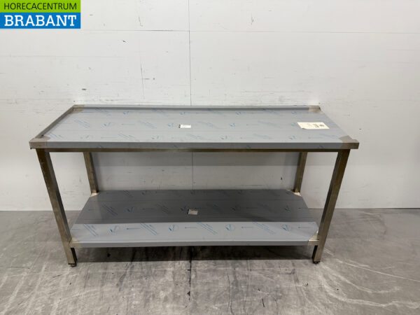 Stainless Steel Drainage Table T.B.V. Slide Through Dishwasher 160 cm Horeca