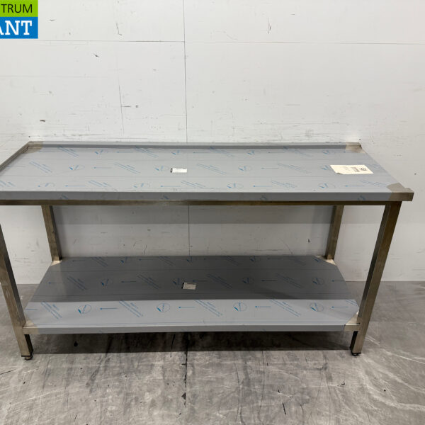 Stainless Steel Drainage Table T.B.V. Slide Through Dishwasher 160 cm Horeca