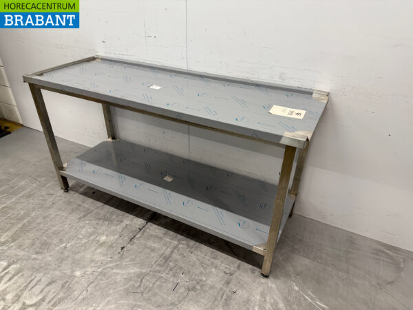 Stainless Steel Drainage Table T.B.V. Slide Through Dishwasher 160 cm Horeca - Image 2