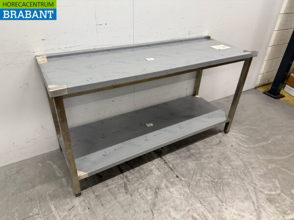 Stainless Steel Drainage Table T.B.V. Slide Through Dishwasher 160 cm Horeca - Image 3