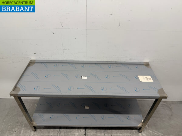 Stainless Steel Drainage Table T.B.V. Slide Through Dishwasher 160 cm Horeca - Image 4