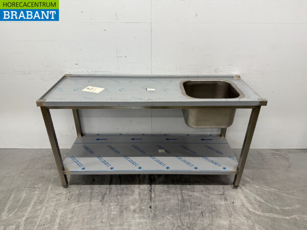 Stainless steel feeding table tbv pass through dishwasher 160 cm Horeca