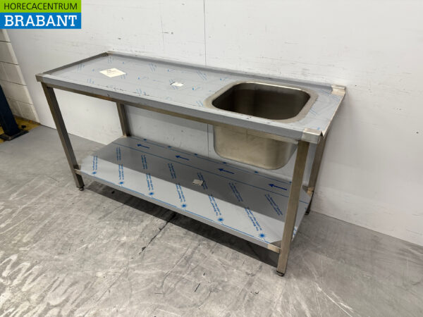 Stainless steel feeding table tbv pass through dishwasher 160 cm Horeca - Image 2