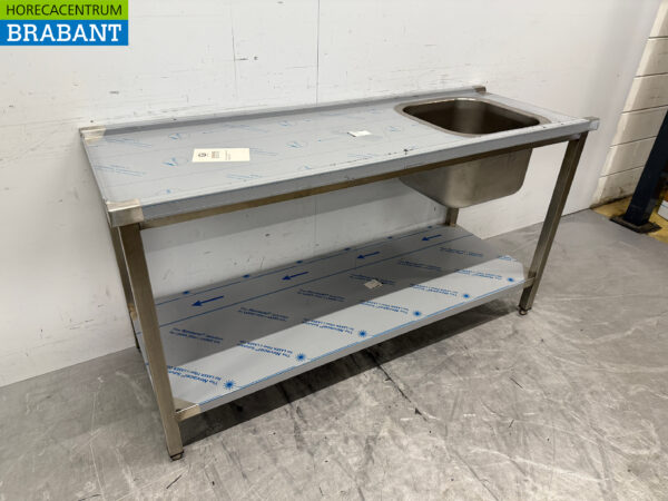 Stainless steel feeding table tbv pass through dishwasher 160 cm Horeca - Image 3