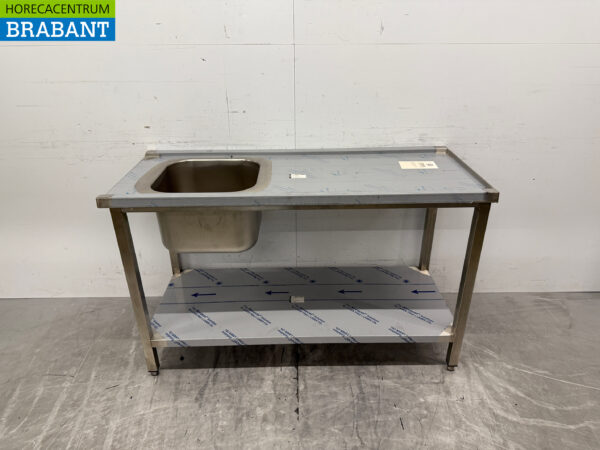 Stainless steel feeding table tbv pass through dishwasher 140 cm Horeca